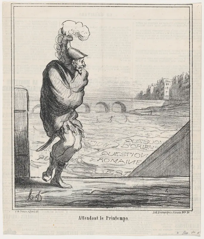 Waiting for spring, from 'News of the day,' published in "Le Charivari" Wall Art by Honoré Daumier - High-Resolution Digital Print