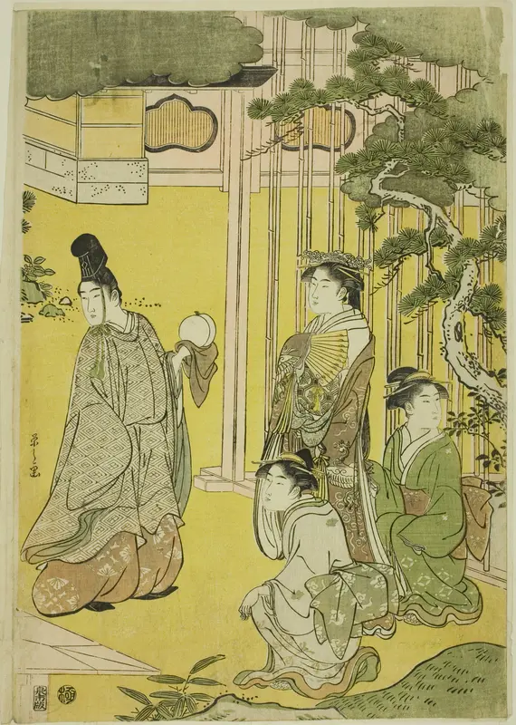 Wakana, Part 1 (Wakana, jo), from the series "A Fashionable Parody of the Tale of Genji (Furyu yatsushi Genji)" Wall Art by Chôbunsai Eishi - High-Resolution Digital Print