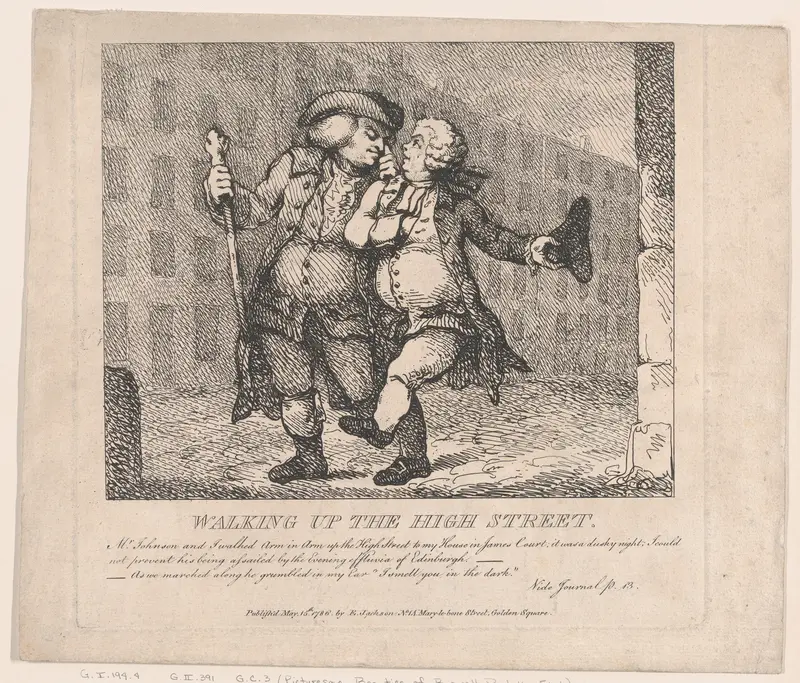 Walking Up the High Street, Edinburgh (Picturesque Beauties of Boswell, Part the First) Wall Art by Thomas Rowlandson - High-Resolution Digital Print
