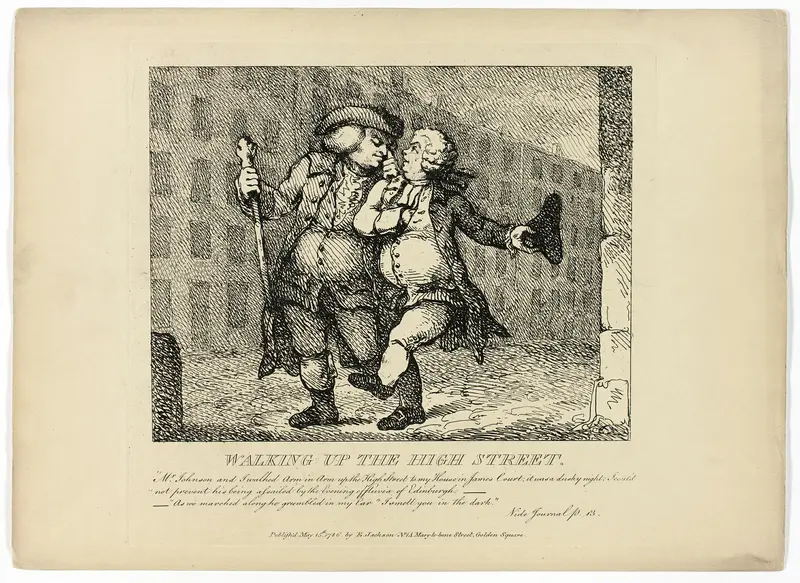 Walking up the High Street, from Boswell's Tour of the Hebrides Wall Art by Thomas Rowlandson - High-Resolution Digital Print