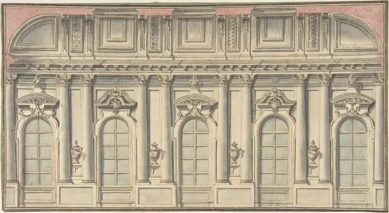 Wall Elevation and Interior Wall Art by Anonymous, Italian, 18th century - High-Resolution Digital Print