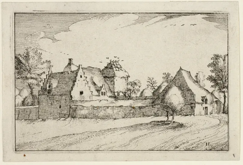 Walled Farm, plate eleven after Pictures of Farms, Country Houses and Rustic Villages (Praediorum villarum et rusticarum casularum icones)