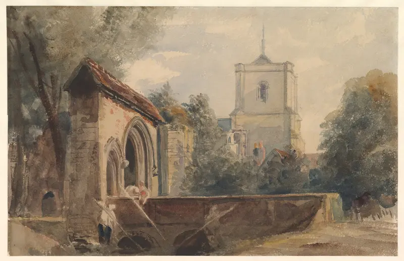 Waltham Abbey, Essex Wall Art by Peter De Wint - High-Resolution Digital Print