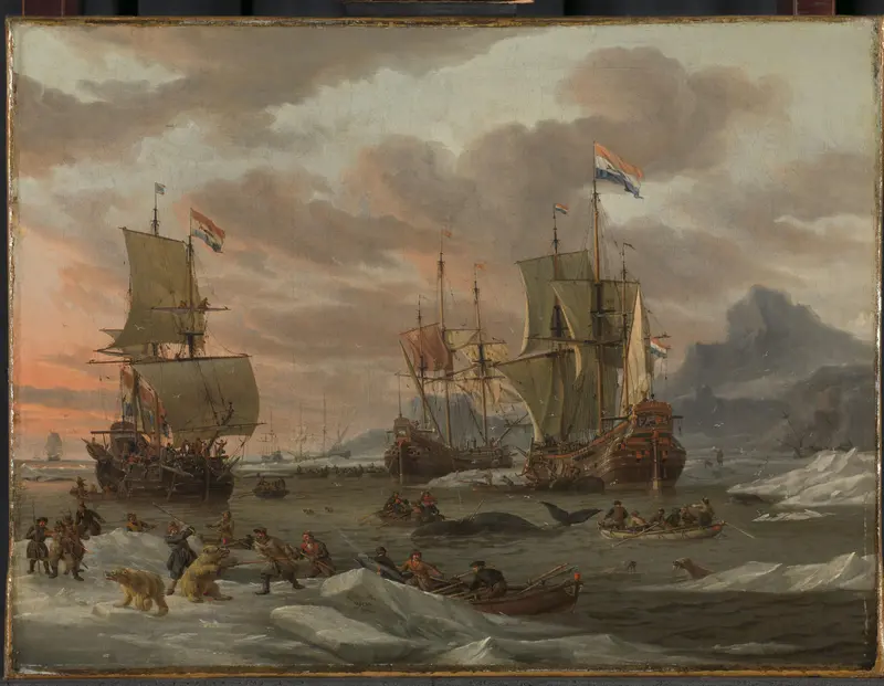 Walvisvangst in de Poolzee Wall Art by Abraham Storck - High-Resolution Digital Print