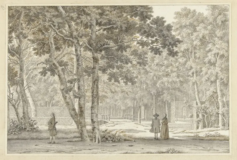 Wandelaars in een park te Zeist Wall Art by Joannes de Bosch - High-Resolution Digital Print