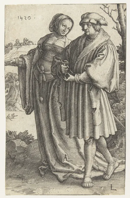 Wandelend paar Wall Art by Unknown - High-Resolution Digital Print