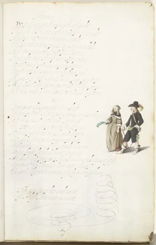 Wandelende heer en een dame Wall Art by Gesina ter Borch - High-Resolution Digital Print
