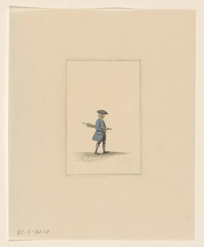 Wandelende heer met paraplu Wall Art by Joannes Pieter Visser Bender - High-Resolution Digital Print