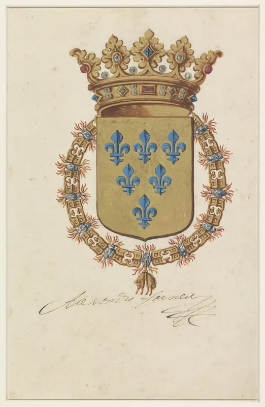 Wapen van Alessandro Farnese, landvoogd van de Nederlanden en hertog van Parma en Piacenza Wall Art by anonymous - High-Resolution Digital Print