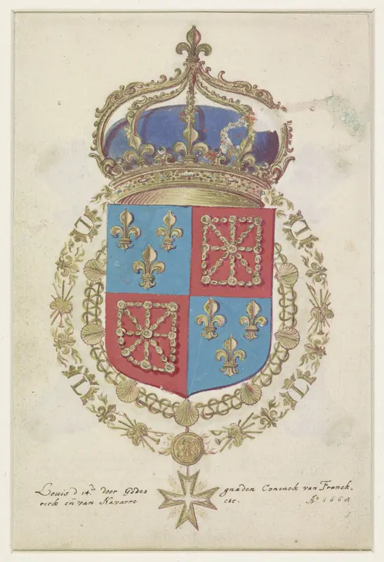 Wapen van Lodewijk XIV, koning van Frankrijk Wall Art by anonymous - High-Resolution Digital Print