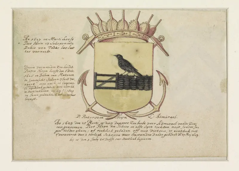 Wapen van Van Dorth en van admiraal Jacob Willekens en een leeg wapenschild Wall Art by anonymous - High-Resolution Digital Print
