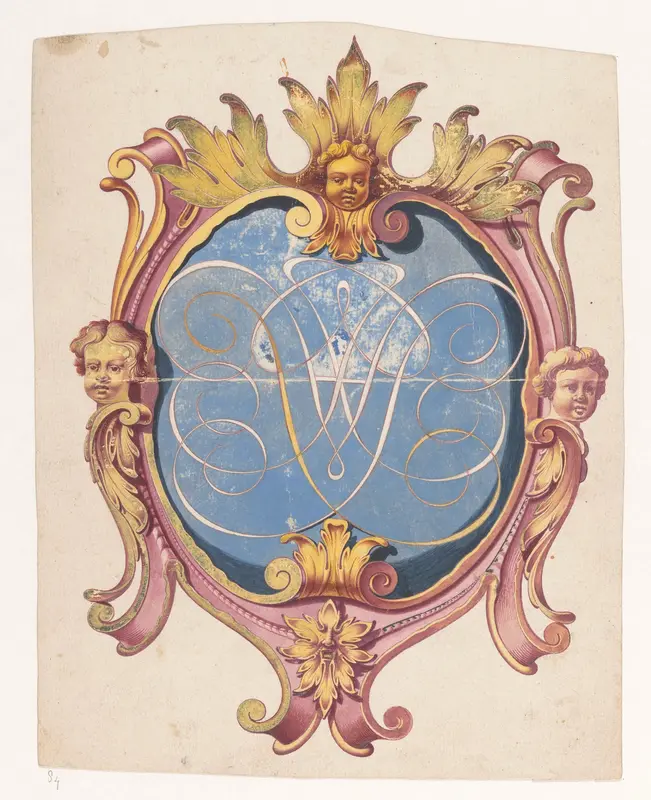 Wapenbord met monogram Wall Art by Unknown - High-Resolution Digital Print