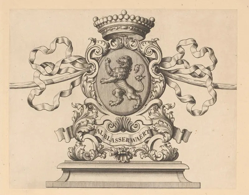 Wapenrand van een kaart van de Alblasserwaard en de Vijfheerenlanden (deel) Wall Art by anonymous - High-Resolution Digital Print