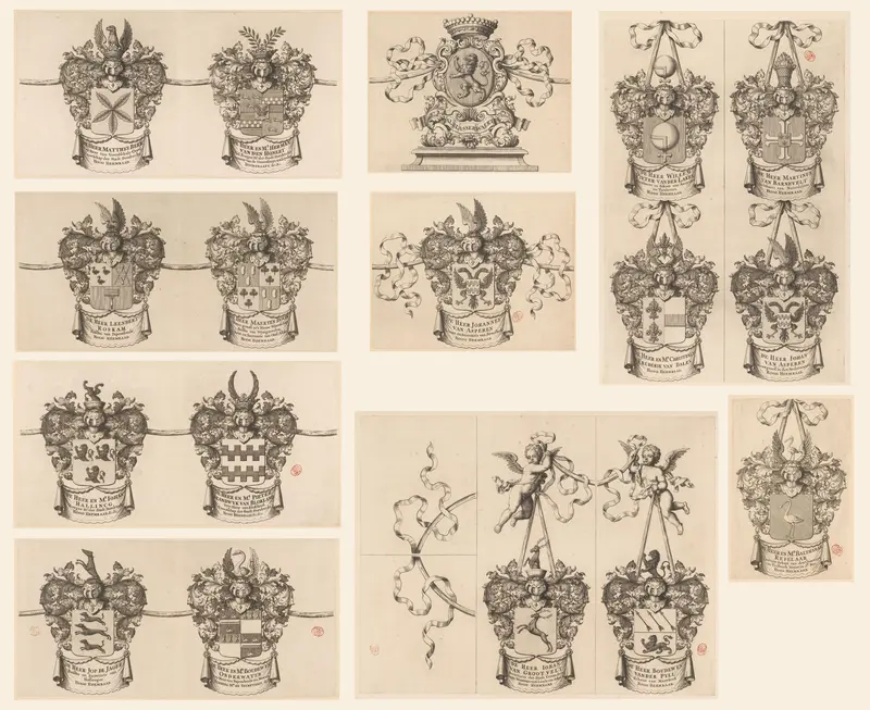 Wapenrand van een kaart van de Alblasserwaard en de Vijfheerenlanden Wall Art by anonymous - High-Resolution Digital Print