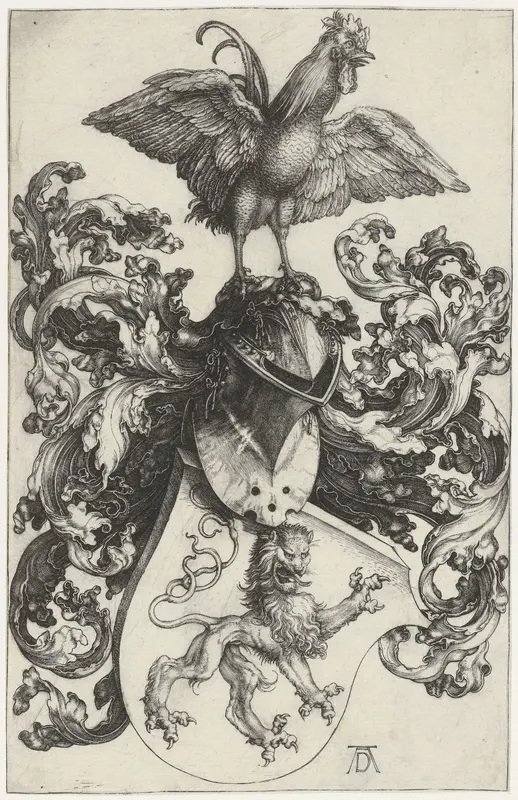 Wapenschild met haan Wall Art by Unknown - High-Resolution Digital Print