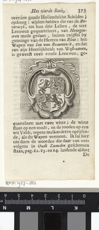 Wapenschild van Jan van Beaumondt Wall Art by Hendrik Jacobsz Soeteboom - High-Resolution Digital Print