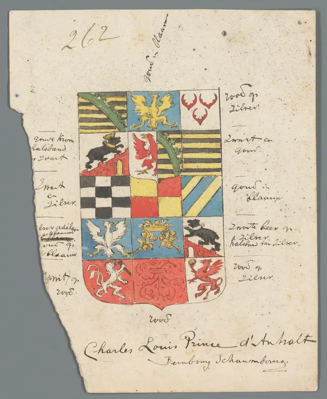 Wapenschild van Karel Lodewijk van Anhalt-Bernburg-Schaumburg-Hoym Wall Art by anonymous - High-Resolution Digital Print