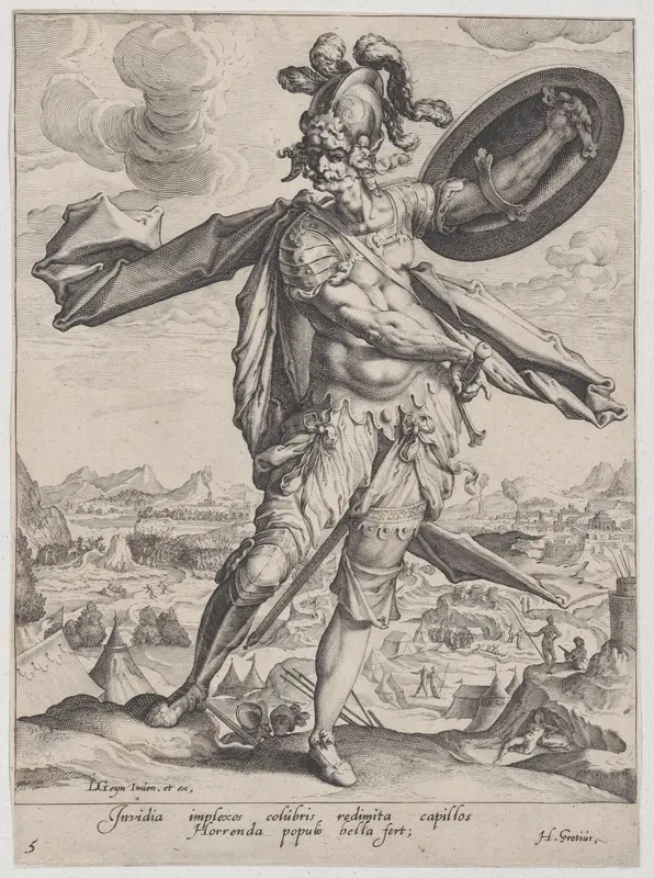 War, from "Virtues and Vices" Wall Art by Zacharias Dolendo - High-Resolution Digital Print