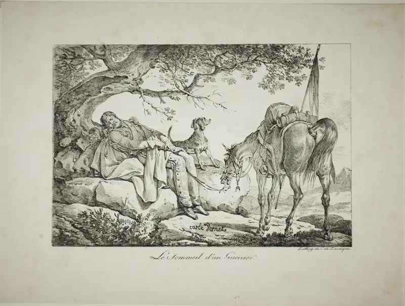 Warrior Sleeping Wall Art by Carle Vernet - High-Resolution Digital Print