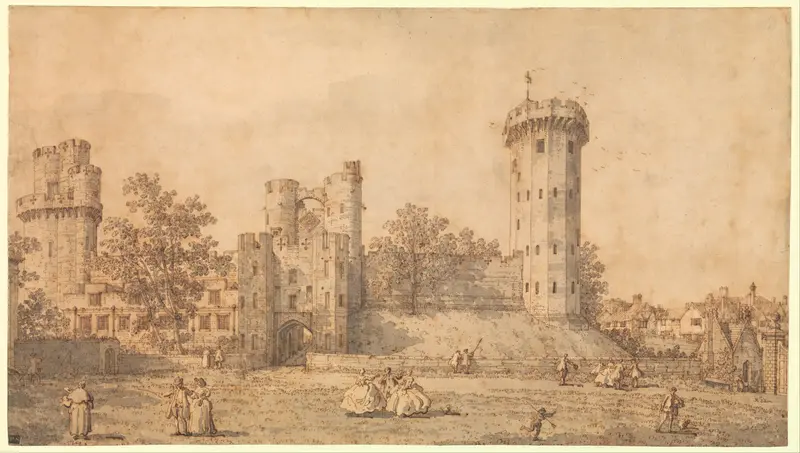 Warwick Castle: The East Front Wall Art by Canaletto (Giovanni Antonio Canal) - High-Resolution Digital Print