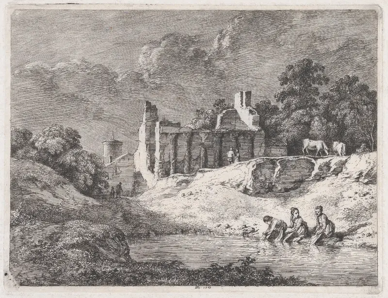 Washerwomen Wall Art by Jean Jacques de Boissieu - High-Resolution Digital Print