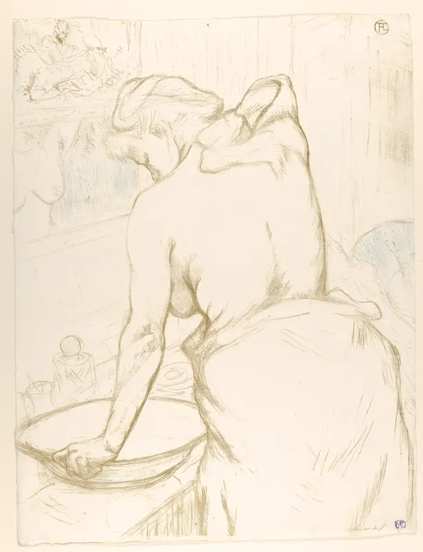 Washing, from "Elles" Wall Art by Henri de Toulouse-Lautrec - High-Resolution Digital Print