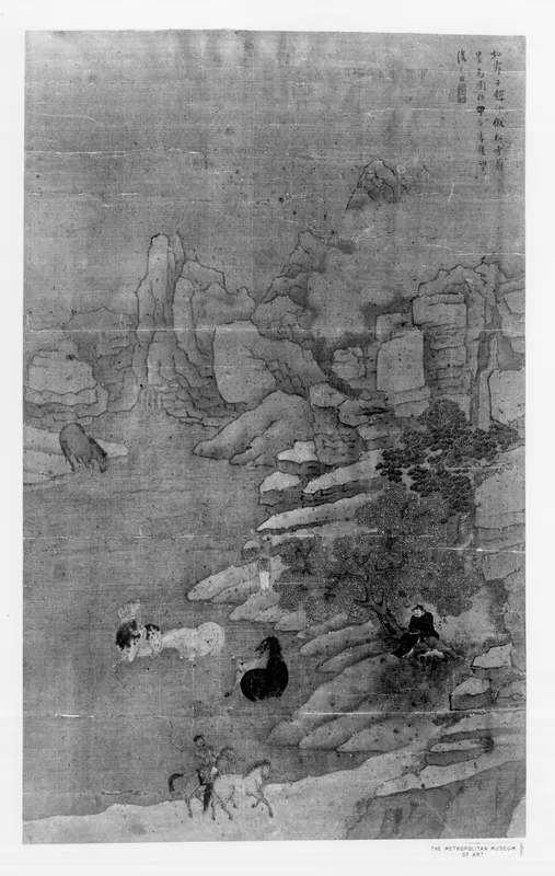 Washing the Horses in the Stream Wall Art by Zhao Songxue - High-Resolution Digital Print