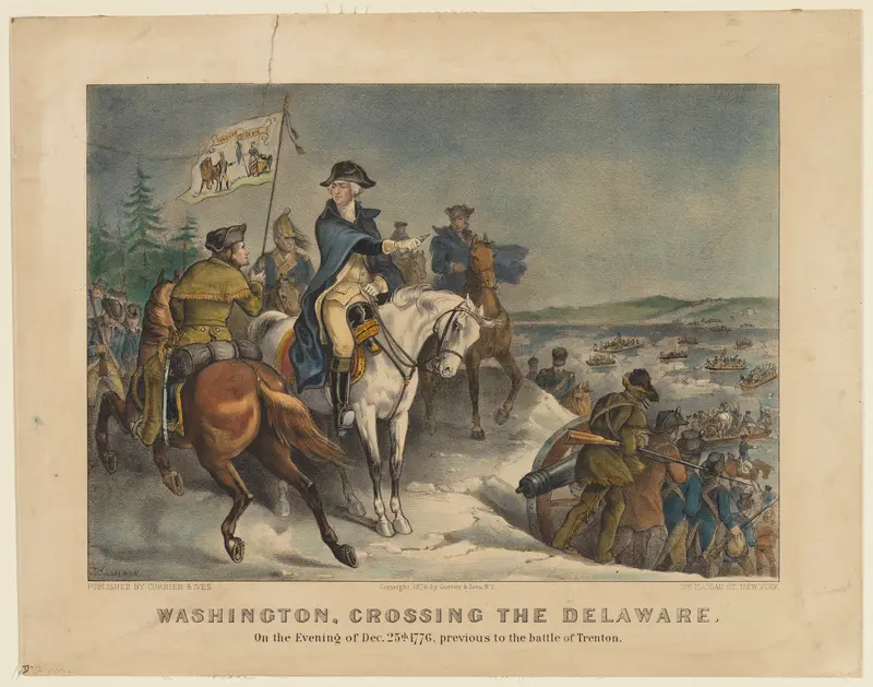 Washington, Crossing the Delaware–On the Evening of Dec. 25th 1776, previous to the Battle of Trenton. Wall Art by Currier & Ives - High-Resolution Digital Print
