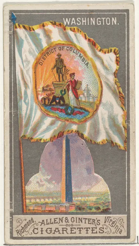 Washington, from the City Flags series (N6) for Allen & Ginter Cigarettes Brands Wall Art by Allen & Ginter - High-Resolution Digital Print
