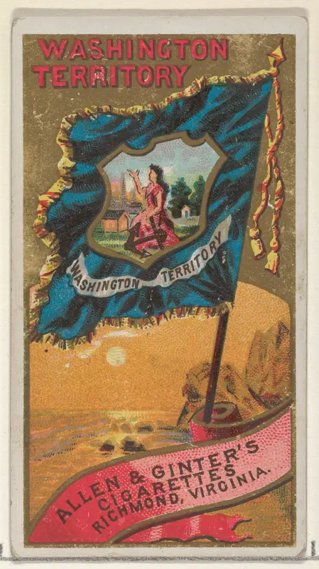 Washington Territory, from Flags of the States and Territories (N11) for Allen & Ginter Cigarettes Brands Wall Art by Allen & Ginter - High-Resolution Digital Print