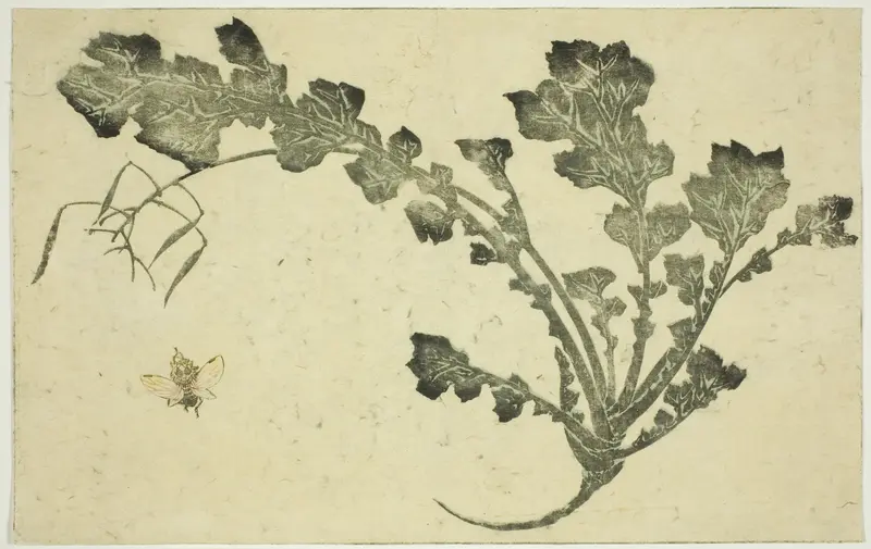 Wasp and turnip stalk, from "The Picture Book of Realistic Paintings of Hokusai (Hokusai shashin gafu)"
