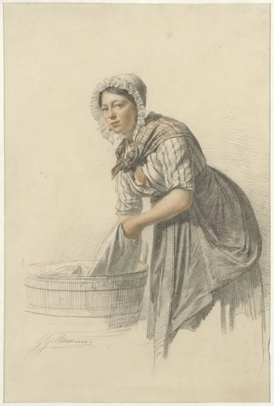 Wasvrouw Wall Art by George Gillis Haanen - High-Resolution Digital Print