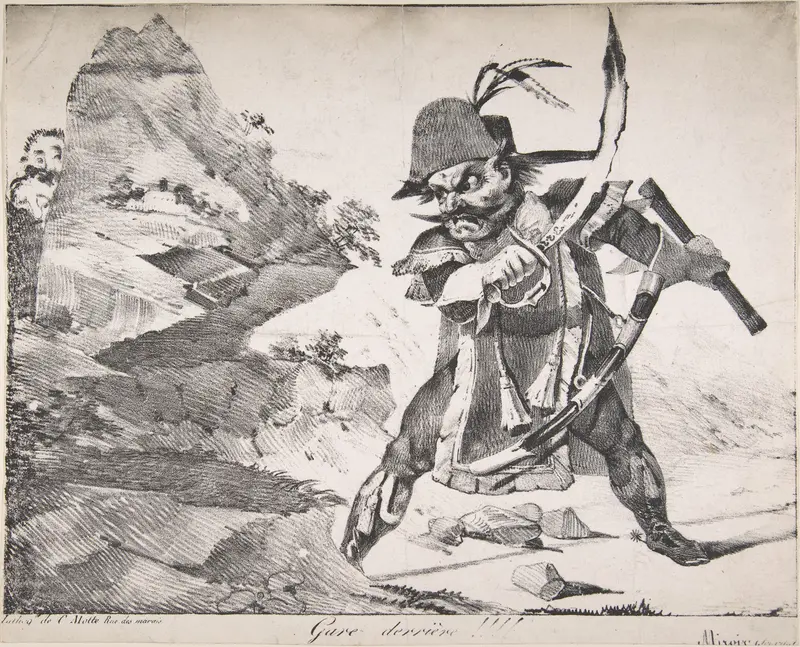 Watch Your Rear!!!!, from "Le Miroir" Wall Art by Eugène Delacroix - High-Resolution Digital Print