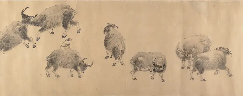Water Buffaloes Wall Art by Zhang Hong - High-Resolution Digital Print