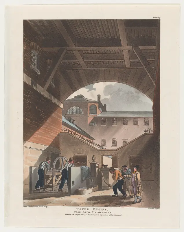 Water Engine, Cold-Bath Field's Prison Wall Art by Thomas Rowlandson - High-Resolution Digital Print