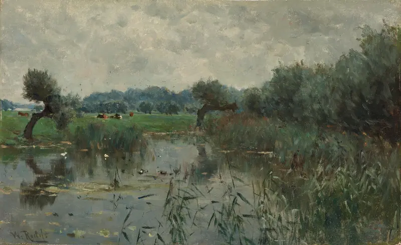 Water Meadows on the River IJssel Wall Art by Willem Roelofs (I) - High-Resolution Digital Print