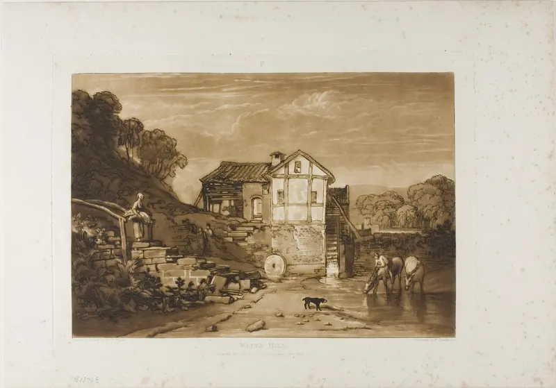 Water Mill, plate 37 from Liber Studiorum Wall Art by Joseph Mallord William Turner - High-Resolution Digital Print