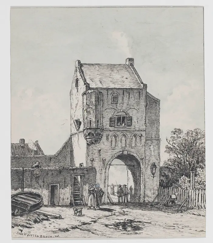 Water- of Gevangenpoort te Woudrichem Wall Art by Isaac Weissenbruch - High-Resolution Digital Print