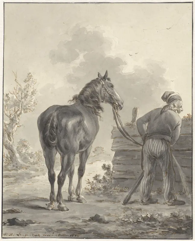 Waterende soldaat met paard Wall Art by Jan Anthonie Langendijk Dzn - High-Resolution Digital Print
