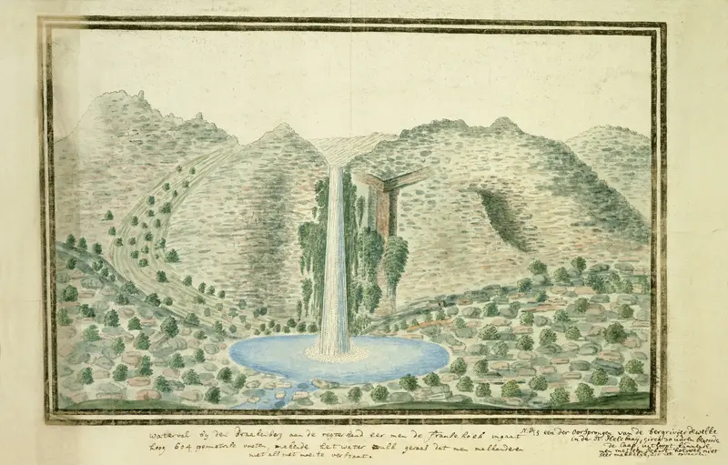 Waterfall at Drakenstein at the source of the Great Berg River Wall Art by Robert Jacob Gordon - High-Resolution Digital Print