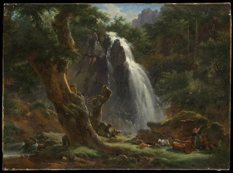 Waterfall at Mont-Dore Wall Art by Achille-Etna Michallon - High-Resolution Digital Print