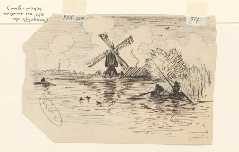 Waterlandschap met molen Wall Art by Unknown - High-Resolution Digital Print