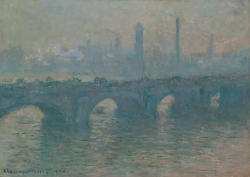 Waterloo Bridge, Gray Weather Wall Art by Claude Monet - High-Resolution Digital Print