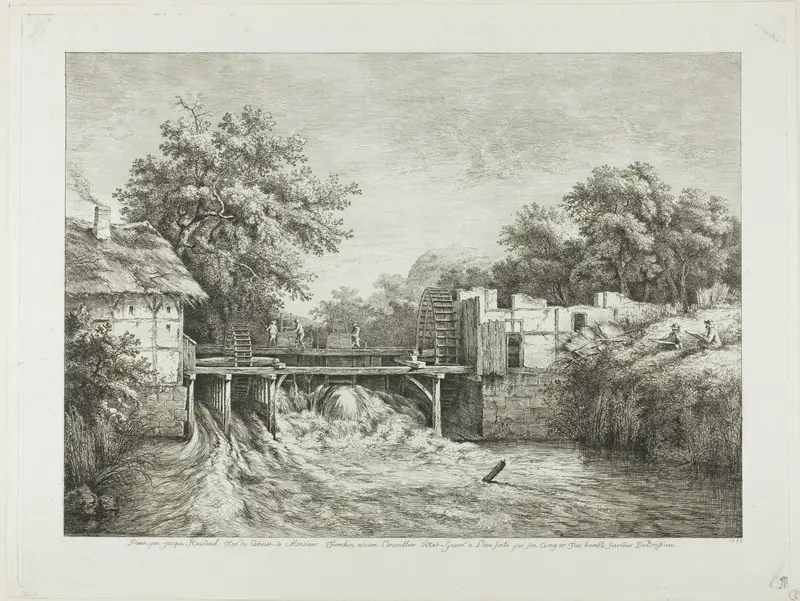 Watermill Wall Art by Jean Jacques de Boissieu - High-Resolution Digital Print