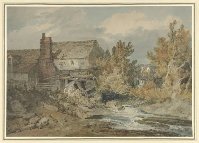Watermolen bij een stromende beek Wall Art by Joseph Mallord William Turner - High-Resolution Digital Print