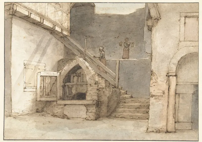 Waterput bij de stadsmuur te Bacharach Wall Art by Lambert Doomer - High-Resolution Digital Print