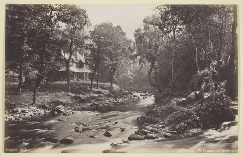 Watersmeet, The Cottage and Streams Wall Art by Francis Bedford - High-Resolution Digital Print