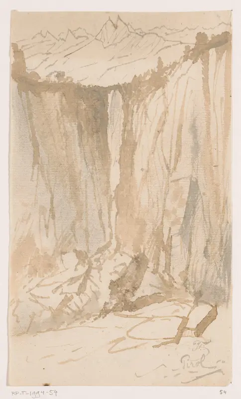 Waterval in gebergte in Tirol Wall Art by Unknown - High-Resolution Digital Print
