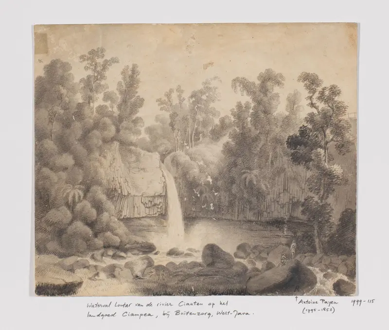 Waterval Jompong van de rivier Citarum, district Rongga, regentschap Bandung, West-Java Wall Art by Antoine Auguste Joseph Payen - High-Resolution Digital Print