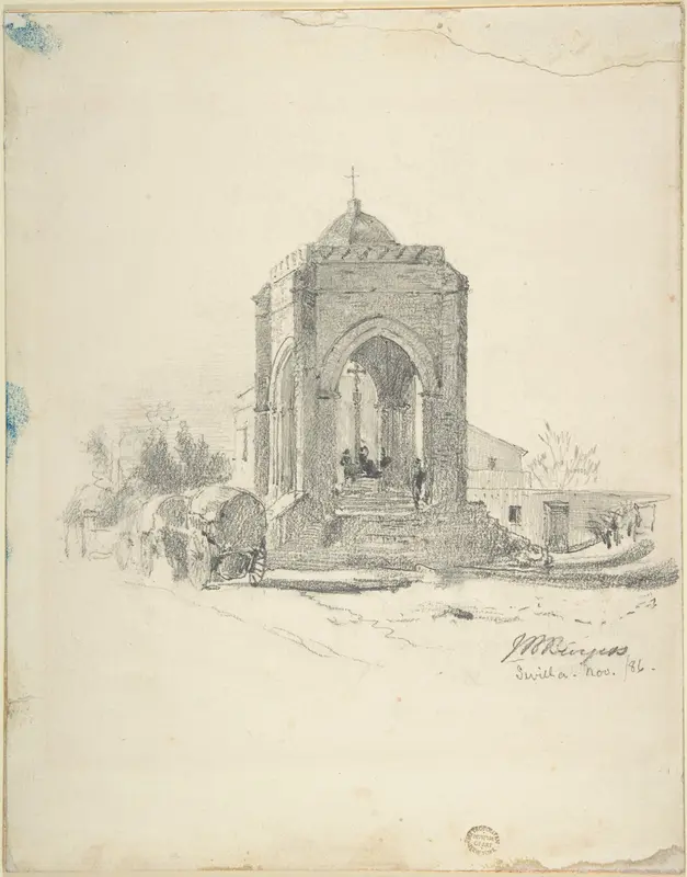 Wayside Temple Near Seville Wall Art by John Bagnold Burgess - High-Resolution Digital Print